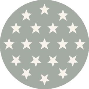 Koberec HVĚZDIČKY šedý kruh - 100x100 cm