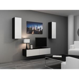 Cama Meble Obývací stěna VIGO 7 Barva: černá/bílá