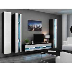 Cama Meble Obývací stěna VIGO NEW 6 Barva: černá/bílá