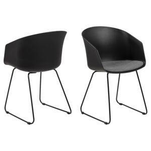 Nordstyle Černá jídelní židle Willad 2ks, 51,5x51,5x81 cm