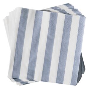 APRÈS Papírové ubrousky proužky 20 ks - sv. modrá