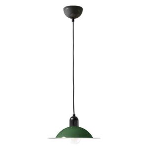 Linealight Lampiatta, retro zelené závěsné svítidlo, 1x7W LED E27, prům. 28,2cm