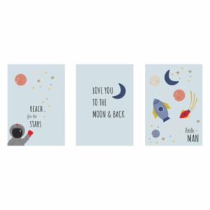 SAMAK DESIGN Set plakátů Vesmír - modrý