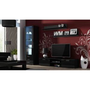 Cama Meble Obývací stěna SOHO 1 Barva: černá, Délka TV stolku: 140cm