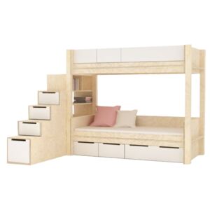 LITTLE DESIGN TYP H-Z – Dětská postel / Palanda s úložným prostorem Barva: 4 - bílá