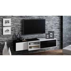Cama Meble Závěsný televizní stolek SIGMA 1, černo/bílá