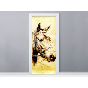 Gario Samolepící fólie na dveře Hlava koně 95x205cm