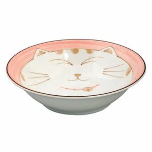 Růžová porcelánová miska Tokyo Design Studio Kawaii Cat, 450 ml