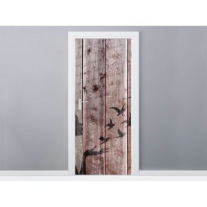 Gario Samolepící fólie na dveře Láska na dřevě 95x205cm