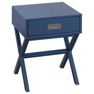 Tmavě modrý noční stolek Marckeric Fred