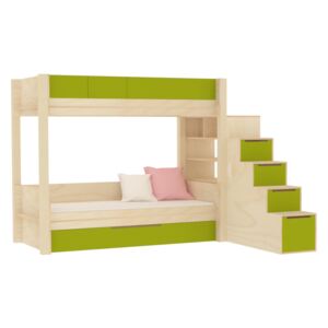 LITTLE DESIGN TYP H-P - Dětská postel / Palanda s výsuvným lůžkem Barva: 6 - tmavě zelená