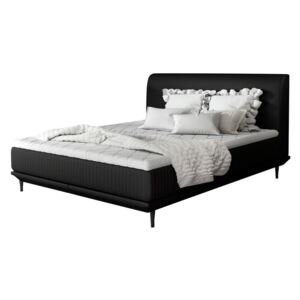 Kontinentální čalouněná postel 140 x 200 cm černá MADAME