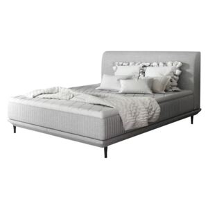 Kontinentální čalouněná postel 140 x 200 cm světle šedá MADAME