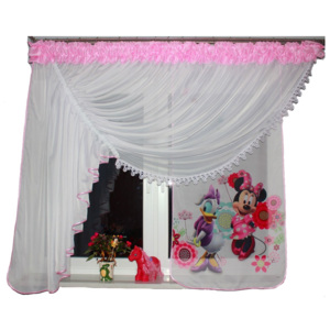 Voálová Záclona Lily Minnie a Daisy světle růžová 400x150cm