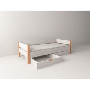 MOBI Dětská postel SCANDIC masiv s úložným prostorem, bílá, 90x200