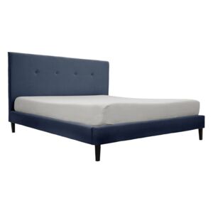 Modrá postel s černými nohami Vivonita Kent, 180 x 200 cm