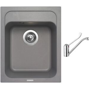 Granitový dřez Sinks CLASSIC 400 Titanium + Dřezová baterie Sinks CAPRI 4 MEDICAL chrom