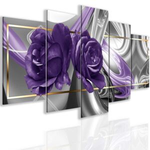 InSmile ® Obraz abstraktní růže Purple Velikost (šířka x výška): 200x100 cm