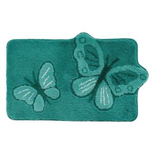 Blancheporte Koupelnová předložka, Motýli blankytně modrá 50x80cm