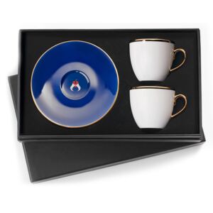 Turecký kávový set 2 šálků s podšálky, modrá - Selamlique