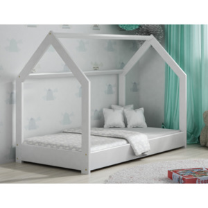 AMI nábytek Dětská postel DOMEČEK D1 80x160cm masiv bílá