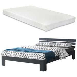 [en.casa] Manželská postel ABWB-2021 s matrací a roštem 180x200 cm