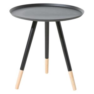 Černý kulatý stolek na kávu - JUNEAU