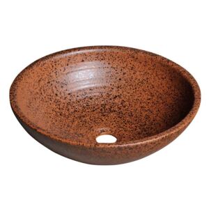 SAPHO - ATTILA keramické umyvadlo, průměr 46,5 cm, terakota hnědá (DK014)