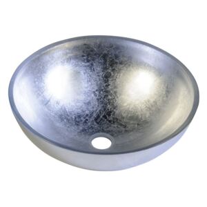 SAPHO - MURANO ARGENTO skleněné umyvadlo kulaté 40x14 cm, stříbrná (AL5318-52)