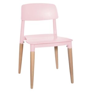 Dětská židle na stůl, plastová, růžová