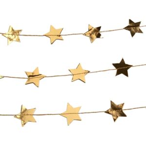 Závěsná girlanda ve zlaté barvě Neviti Dazzling Christmas Star, délka 3 m