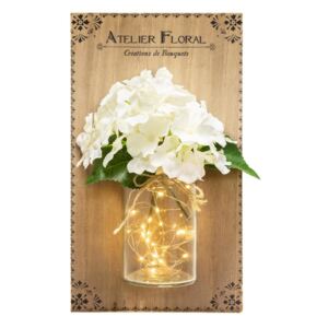 KVĚTIN DECO, LED, motiv bílé květy