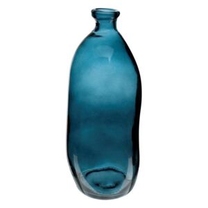 Váza z recyklovaného skla 51 cm Tyrkysová
