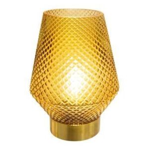 LED stolní lampa, sklo, 17 cm, žlutá
