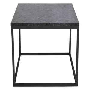 Černý žulový odkládací stolek s černým podnožím RGE Accent, šířka 50 cm