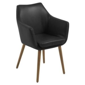 SCANDI Černá čalouněná židle Marte s područkami