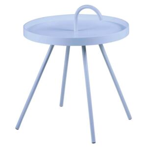 SCANDI Světle modrý kovový odkládací stolek Mikky 51 cm
