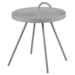 SCANDI Šedý kovový odkládací stolek Mikky 51 cm