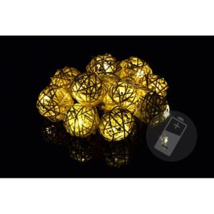 Nexos 28573 Vánoční dekorace - 10 ks světelných koulí - teple bílá, 10 LED diod