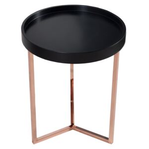 Moebel Living Černý kovový odkládací stolek Cotis 40 cm
