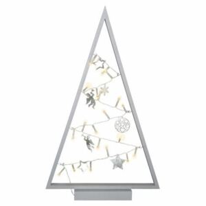 Šedá světelná vánoční dekorace - 20 LED, teple bílá D57417