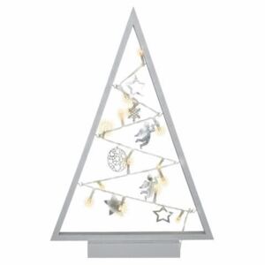 Nexos 57416 Světelná dekorace šedá - Vánoce - 15 LED teple bílá