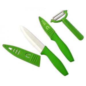 TORO | Keramické nože se škrabkou, 3 ks set, zelená