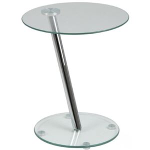 SCANDI Transparentní skleněný odkládací stolek Trisha