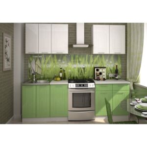 Kuchyně VEGA 180 bílý/sv.zelený metalic