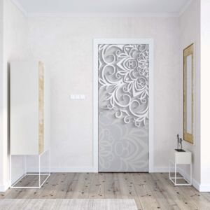 GLIX Fototapeta na dveře - 3D Ornamental Pattern White And Grey | 91x211 cm