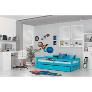 Dětská postel HUGO, 160x80 - modrá barva
