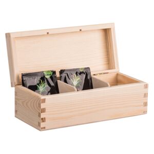 Foglio Dřevěná krabička na čaj (3 přihrádky)