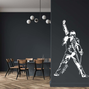 GLIX Freddie Mercury - Queen - samolepka na zeď Bílá 60x30 cm