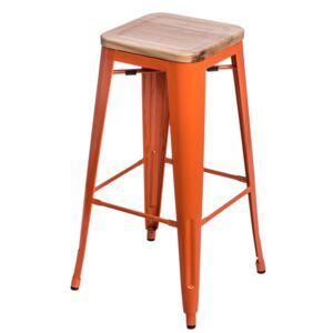 Barová židle Paris 75cm Dřevěná-Jasan oranžová